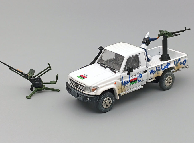 TOYOTA Land Cruiser J79 Armed Pickup with Machine Guns, white