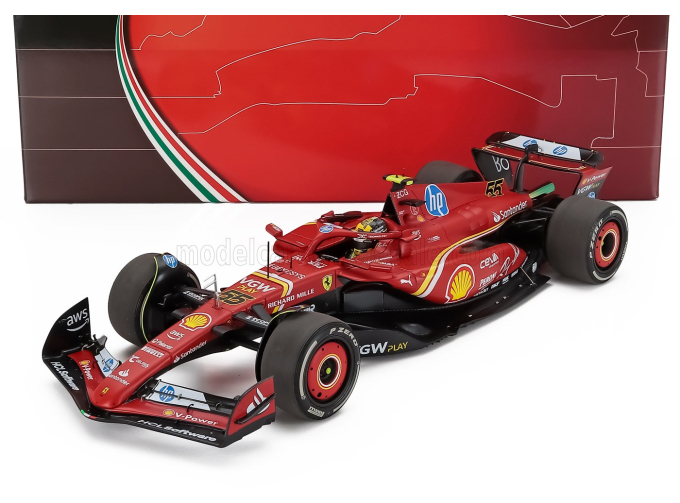 FERRARI F1 Sf-24 Team Scuderia Ferrari №55 Monza Italy Gp (2024) Carlos Sainz - Polyfoam Packaging, Red Black