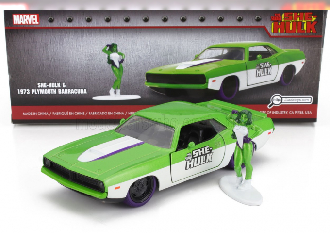 PLYMOUTH Barracuda With She-hulk Figures (1973), Green White