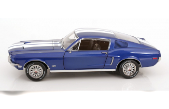FORD Mustang GT Fastback (1968), blue metallic / white