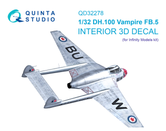 3D Декаль интерьера кабины DH.100 Vampire FB.5 (Infinity Models)