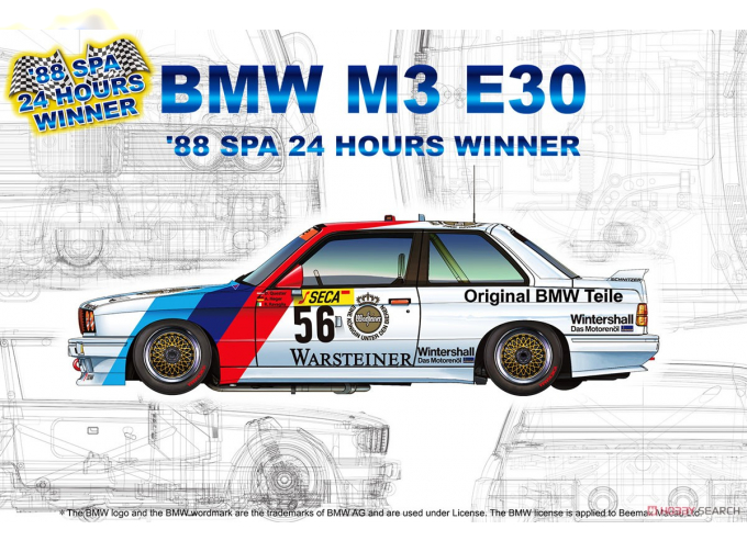 Сборная модель BMW M3 E30 '88 SPA 24 Hours Winner