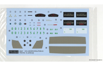 Сборная модель Mitsubishi Lancer Evolution IX GSR (w/GT Wing)