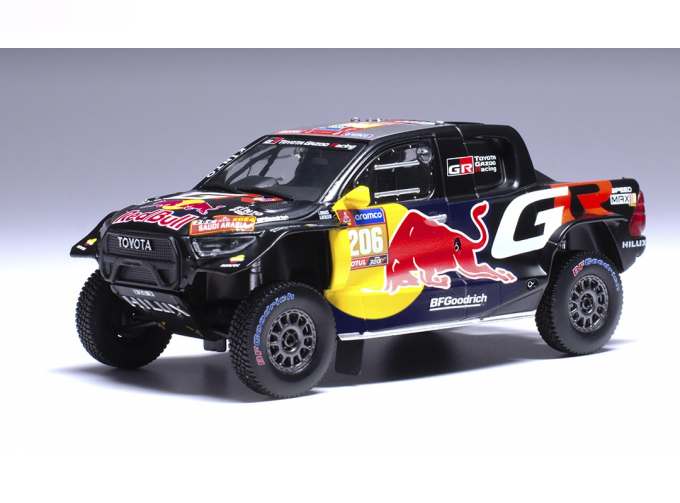 TOYOTA Hilux Gr Dkr Evo T1u Pick-up Team Gazoo Racing №206 Rally Dakar (2024) Lucas Moraes - Armand Monleon, Black Red