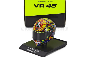MINI Helmet Valentino Rossi №46 World Champion MotoGP season (2008) , red/white/green/yellow