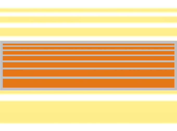 Декали Полосы цветовые оранжевые, 195х55 мм. полосы 2,3,4,5,8,10 мм