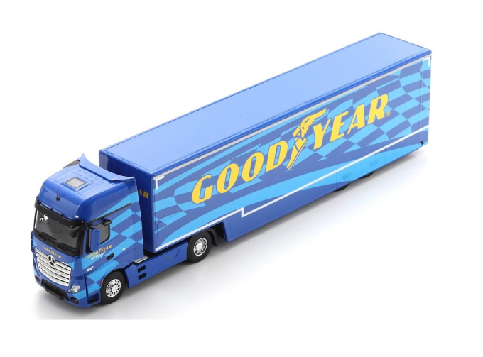 MERCEDES-BENZ Actros MP4 1851 Transporter Good Year Tires (2023), blue