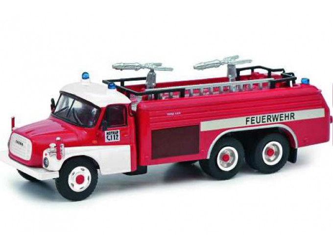 TATRA T148 Tanker Truck Feuerwehr 3-assi (1968), Red White