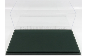 Бокс акриловый с подставкой из кожи зеленого цвета