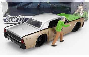 LINCOLN Continental With Stan Lee Figure 1963, Gold Green Silver