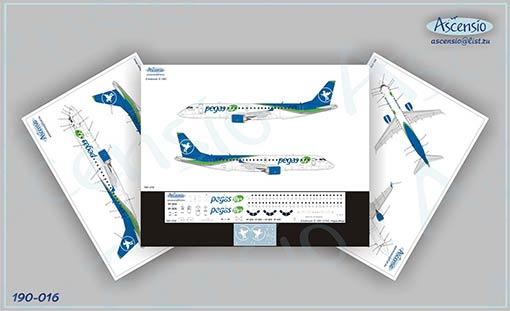 Декаль на Embraer 190 Pegas (Ikar)