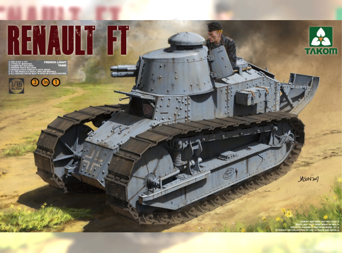 Сборная модель French Light Tank Renault FT-17 (3 in 1)