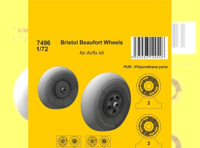 Bristol Beaufort Wheels / for Airfix kit