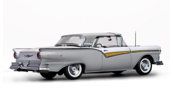 FORD Fairlane 500 Skyliner (1957), Wood Smoke Gray/Colonial White