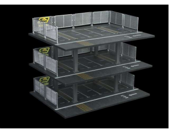 Diorama *3 story parking building*, grey