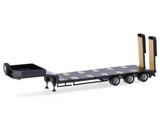 Низкорамный полуприцеп-тяжеловоз пятиосный Goldhofer Lowboy, черный / золотой