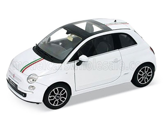 FIAT 500 BONNET ITALY STRIPES (2007), white 