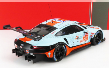 PORSCHE 911 991 Rsr 4.0l Team Gulf Racing N 86 24h Le Mans (2018) M.Wainwright - B.barker - A.Davison, Light Blue Orange