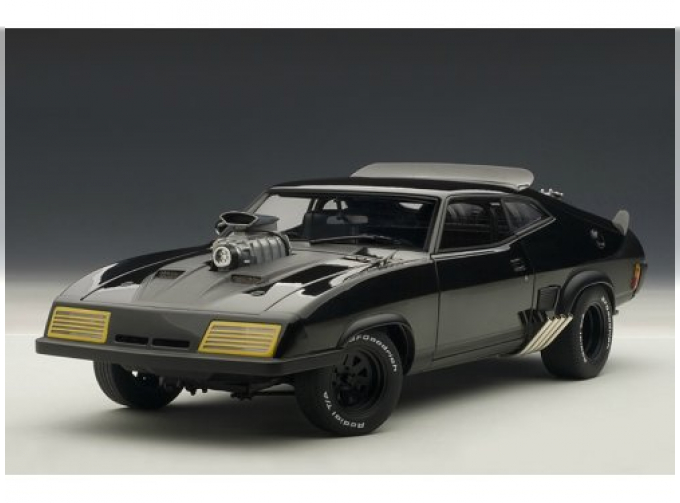 MAD MAX - THE ROAD WARRIOR INTERCEPTOR FORD FALCON XB GT 1973 (UPGRADED VERSION WITH SUPERCHARGER AND DETACHABLE FRONT BUMPER) (NETTO/NETTO), BLACK