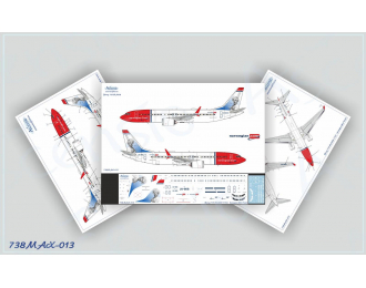 Декаль на самолет Boeing 737-8 MAX Norwegian (Mark Twain)