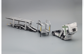 VOLVO FH4 500 TRUCK CAR TRANSPORTER (2020), WHITE GREEN SILVER