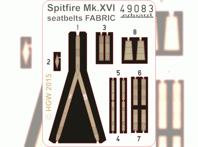 Фототравление Spitfire Mk. XVI ремни FABRIC