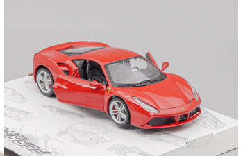 FERRARI 488 GTB, red