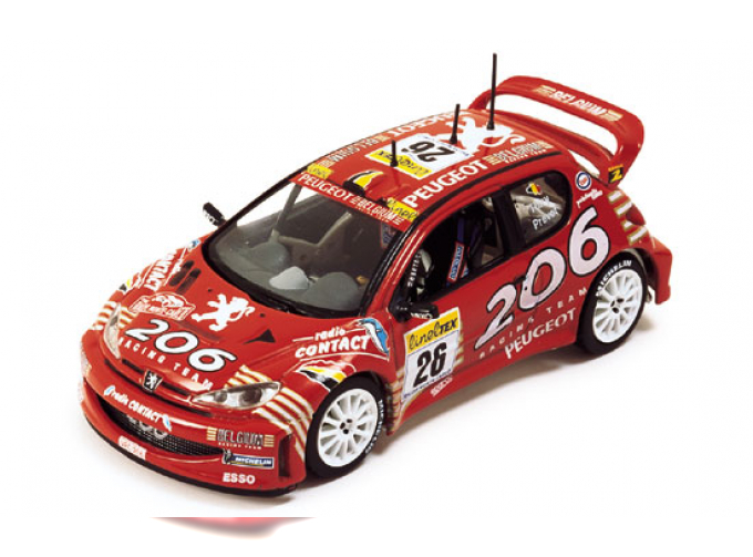 PEUGEOT 206 WRC #26 Belgium B.Thiry Rallye Monte Carlo (2002), red