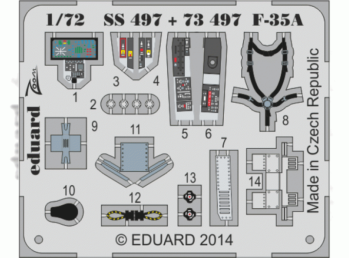 Фототравление Цветное фототравление для F-35A interior S.A.