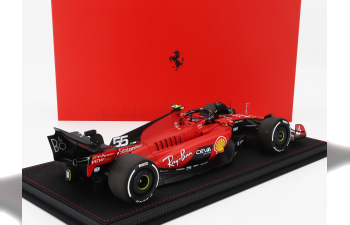 FERRARI F1 Sf-23 Team Scuderia Ferrari №55 Winner Singapore Gp (2023) Carlos Sainz - Con Vetrina - With Showcase, Red Black