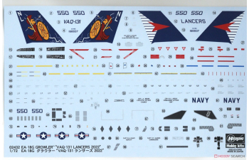 Сборная модель Самолет радиоэлектронной борьбы ВМС США EA-18G GROWLER "VAQ-131 LANCERS 2022" (Limited Edition)