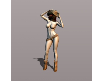 Фигура Ковбойша нагая, окрашенная