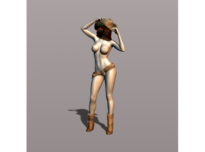 Фигура Ковбойша нагая, окрашенная