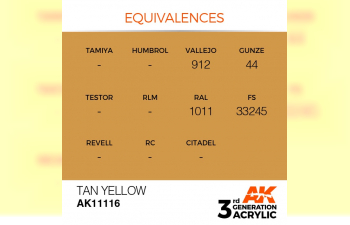 Краска акриловая 3rd Generation Tan Yellow 17ml