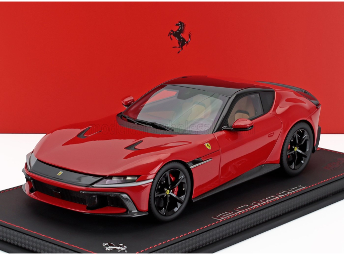 FERRARI 12cilindri V12 830cv Panoramic Roof (2024) - Glossy Black Rims - Con Vetrina - With Showcase, Rosso Corsa - Red