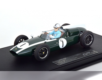 COOPER F1 T53 N 1 Pole Position Winner British Silverstone Gp World Champion (with Pilot Figure) (1960) Jack Brabham, Green