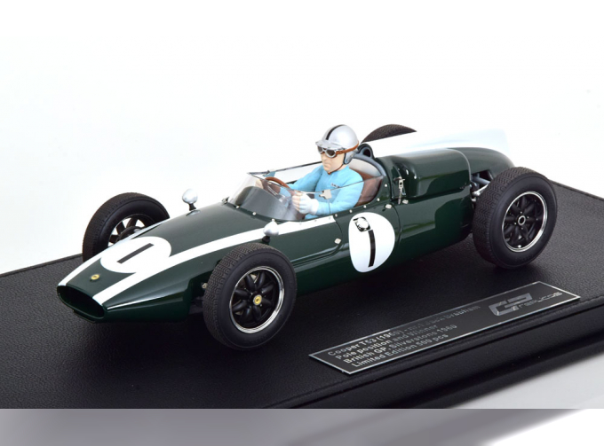 COOPER F1 T53 N 1 Pole Position Winner British Silverstone Gp World Champion (with Pilot Figure) (1960) Jack Brabham, Green