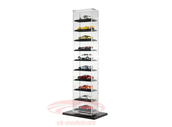 Porsche Acryl Showcase - stand Version for up to 10 cars in 1:43 Minichamps