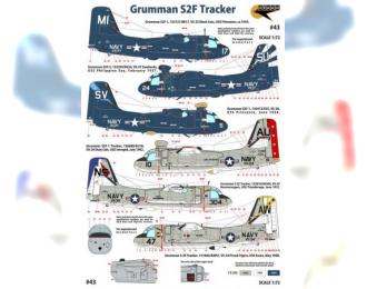 Декаль Grumman S2F Tracker, Dark Blue and Hi-Viz, 6 Markings