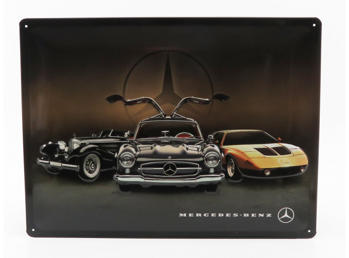 ACCESSORIES 3d Metal Plate - Mercedes Benz 3 Generation, Black Gold Brown