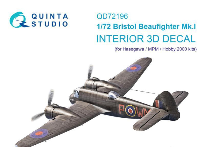 3D Декаль интерьера кабины Bristol Beaufighter Mk.I (Hasegawa/MPM/Hobby2000)
