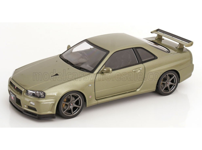 NISSAN Skyline GT-R R34 V-Spec NUR with OEM-rims (2001), light green metallic