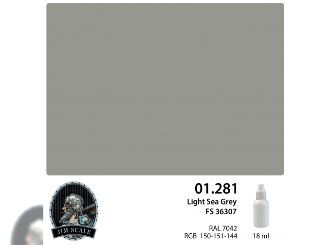 Краска акриловая под аэрограф Light Sea Grey FS 36307, 18мл