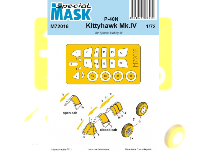 Маска окрасочная P-40N/Kittyhawk Mk.IV 