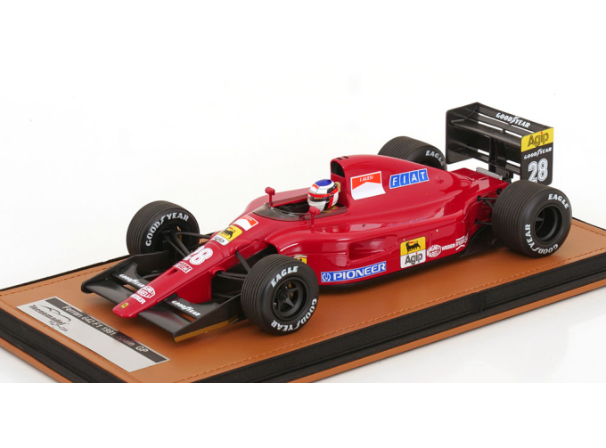 FERRARI F1 642 №28 British Gp With Rain Tires (with Pilot Figure) (1991) Jean Alesi, Red Black