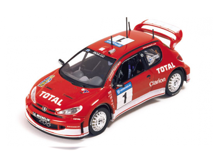 PEUGEOT 206 WRC #1 M.Gronholm-T.Rautiainen Swedish Rally (2003), red