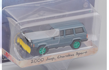 (Greenlight!) JEEP Cherokee Sport 4x4 со снежным отвалом (2000), Turquoise