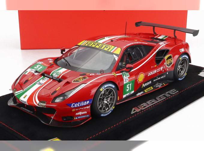 FERRARI 488 Gte 3.9l Turbo V8 Team Af Corse N51 Winner Lmgte Pro Class 24h Le Mans (2021) J.Calado - A.pier Guidi - C.Ledogar - Con Vetrina - With Showcase, Red