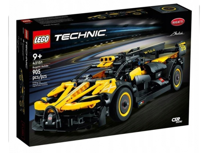 BUGATTI Lego Technic - Bolide W16 8.0 Four-turbo 1850hp 500km/h 2020 - 905 Pezzi - 905 Pieces, Yellow Black