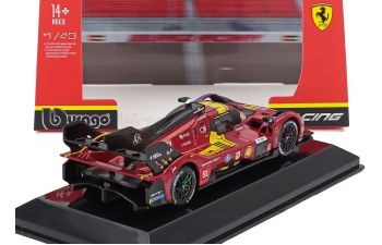 FERRARI 499p 3.0l Turbo V6 Team Ferrari Af Corse №51 3rd 24h Le Mans (2025) Alessandro Pier Guidi - James Calado - Antonio Giovinazzi - Con Vetrina - With Showcase, Red Yellow Black